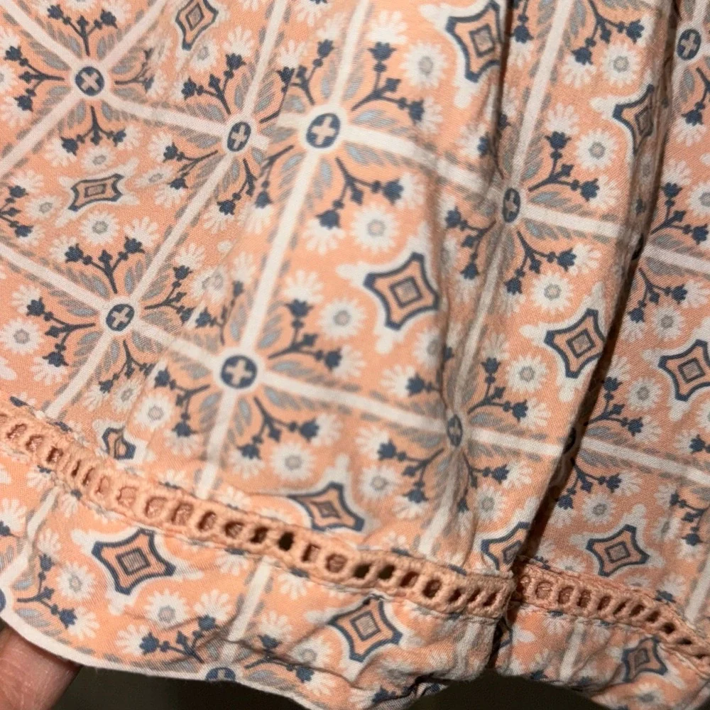 Gap Girls Butterfly Floral Print Romper Size 12 Orange Blue